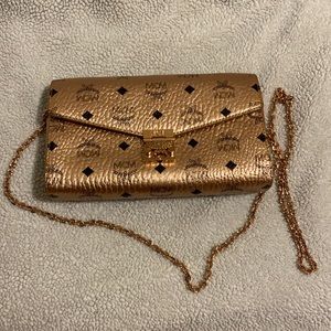 MCM ROSE GOLD LARGE SHOULDER BAG (Worn Once)